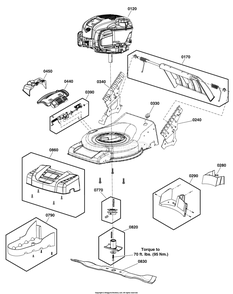 Deck And Engine Group Diagram and Parts List for 2691764-00 3IN1 Briggs and Stratton Lawn Mower